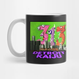 Happy 313th Detroit! Numahnamahna Celebrates! - Pete Coe's Detroit Kaiju series Mug